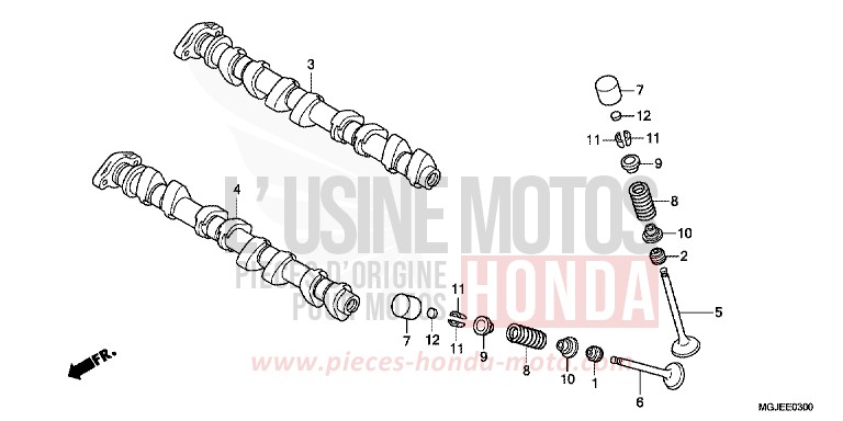 ARBRE A CAMES/SOUPAPE de CBF1000F ABS SWORD SILVER METALLIC (NHA95) de 2012